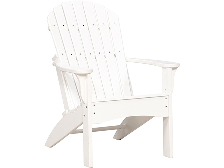 Tru180 Outdoor White Fan Back Fixed Adirondack Chair CAD005-F SW 185060135