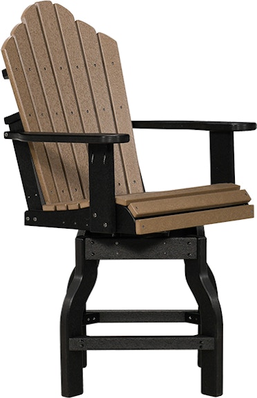 Tru180 Scallop Back Black/Weather Wood Outdoor Counter Height Swivel Chair CPSW02-C-S BW 952338404