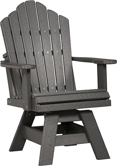 Tru180 Scallop Back Solid Slate Outdoor Swivel Dining Chair CPSW02-D-S SS 970108003
