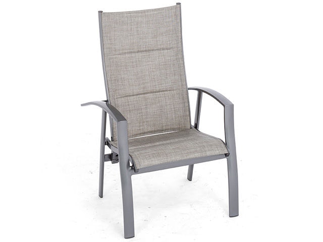 Outdoor Patio Ventura Pewter Aluminum Sling Club Chair With Air