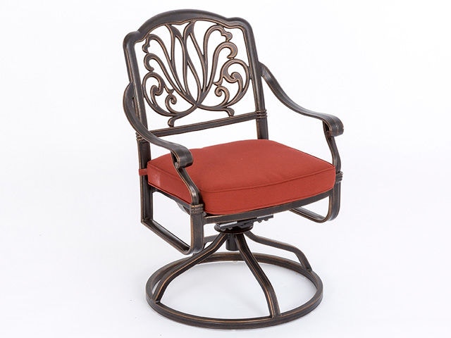 Outdoor Patio Cadiz Matte Onyx Cast Aluminum Swivel Rocker Dining