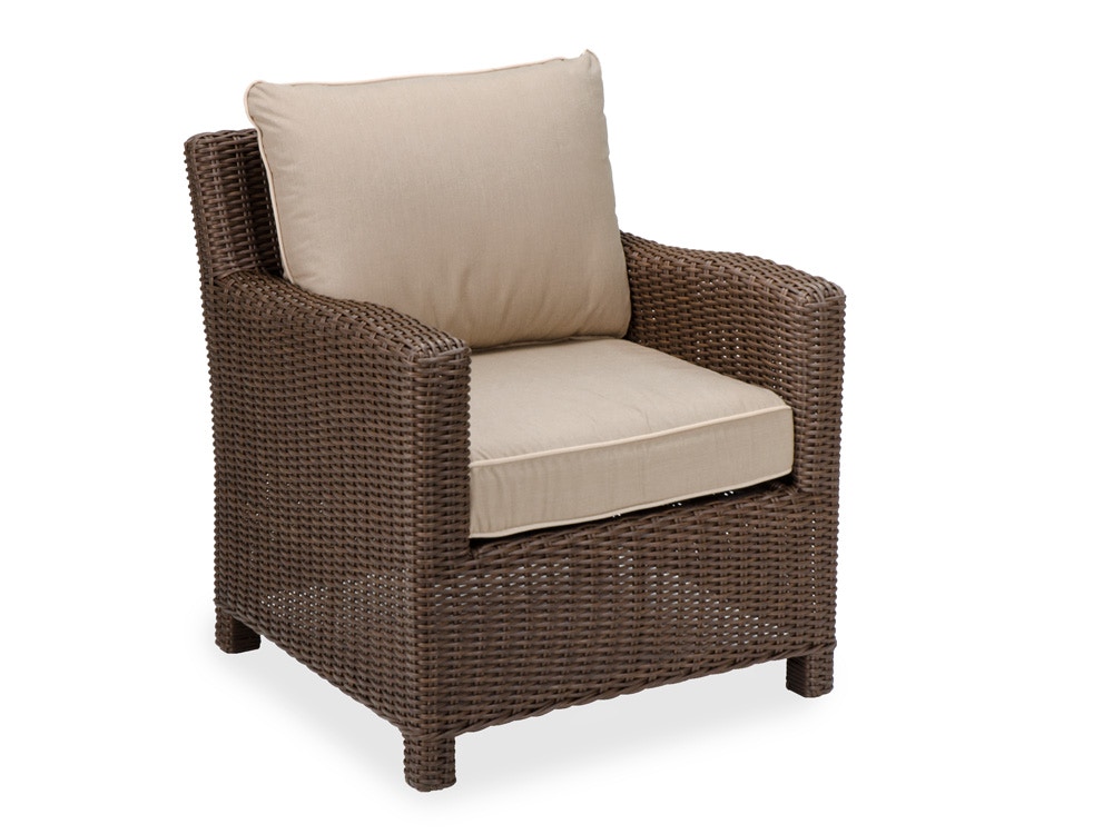 Panama Pecan Aluminum And Resin Wicker Cushion Club Chair