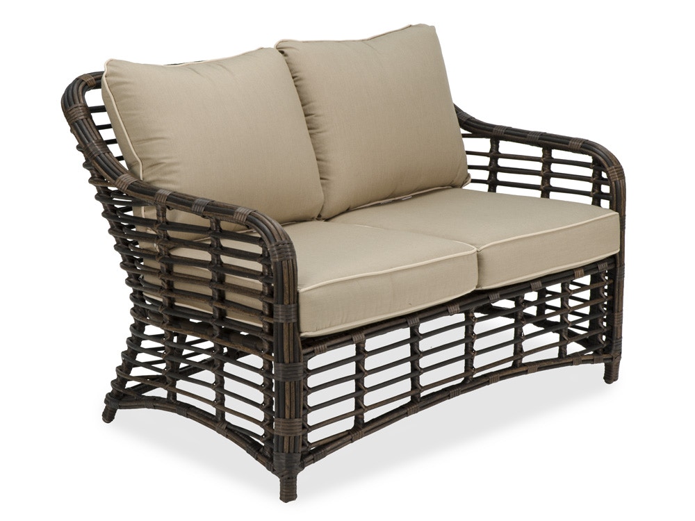 Outdoor Patio Maui Pecan Aluminum And Outdoor Wicker Cushion