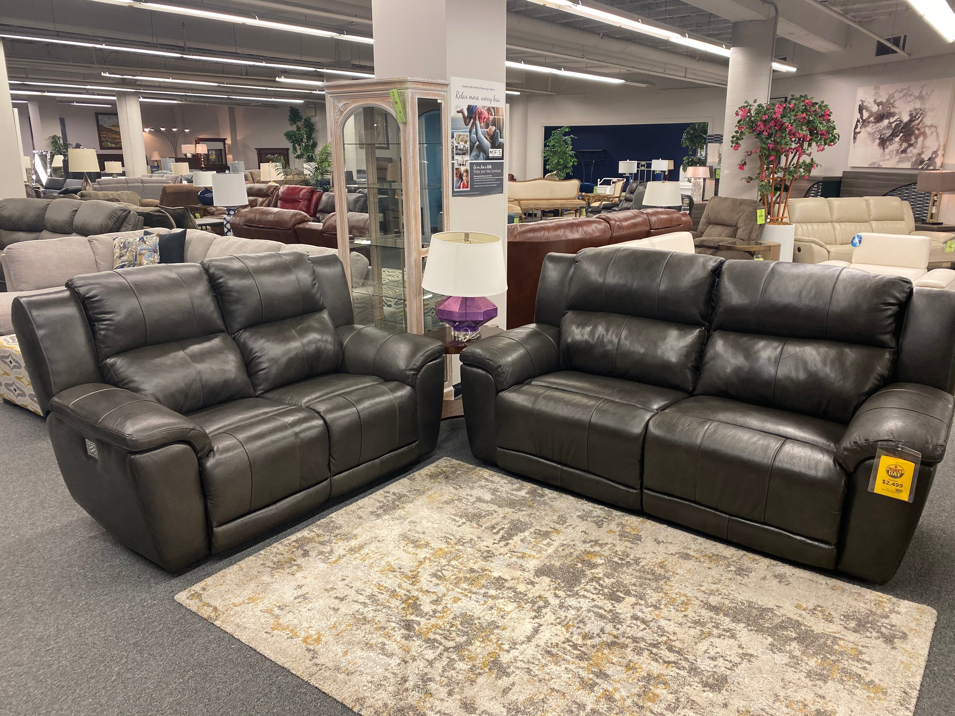 Klaussner 100% TOP GRAIN LEATHER, SOFA AND LOVE SEAT FULL ...