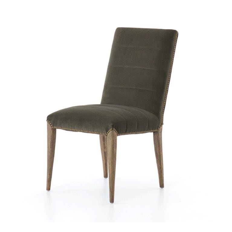 Velvet Chairs With Oak Legs  : Ample Legs In Black Oak.