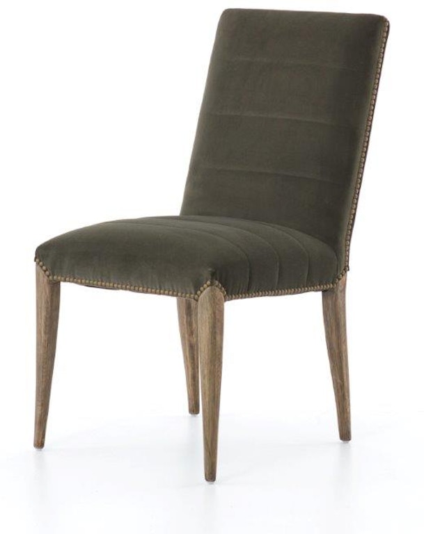 Velvet Chairs With Oak Legs  : Ample Legs In Black Oak.