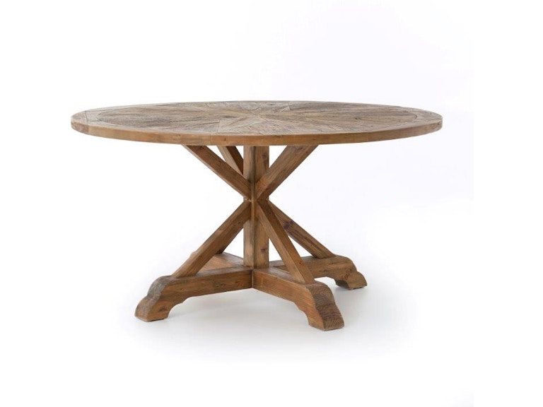 59inch Opio Round Dining Table Bleached Pine
