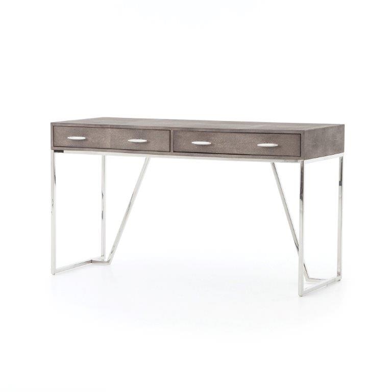 Four Hands Shagreen Desk Stainless Vben 010a Seldens Designer