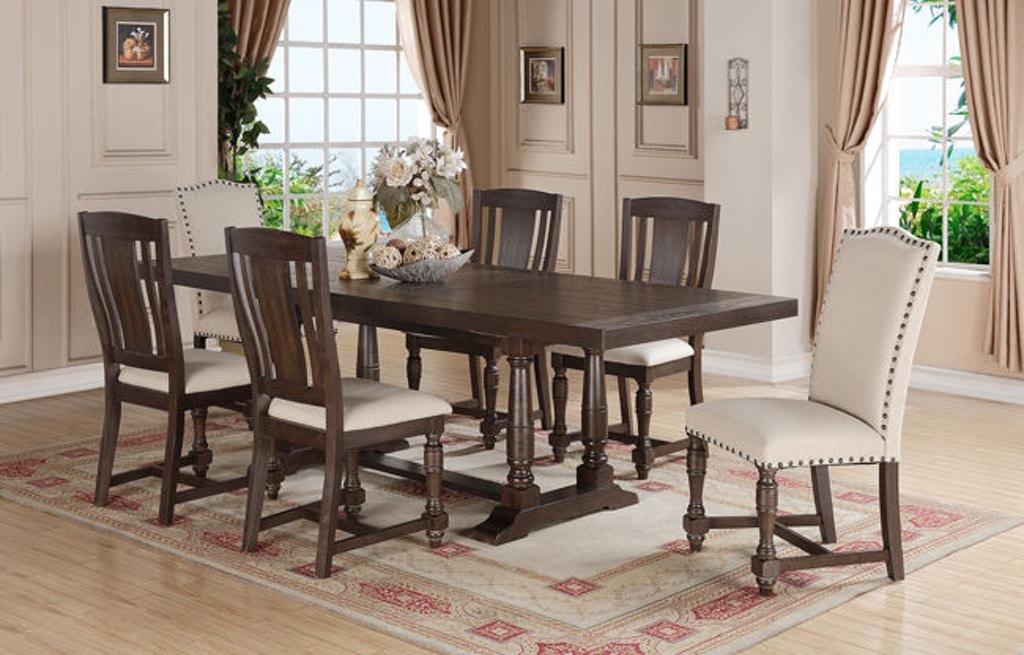 Winners Only Casual Dining TABLE AND 6 CHAIRS ESPRESSO DX14296X 