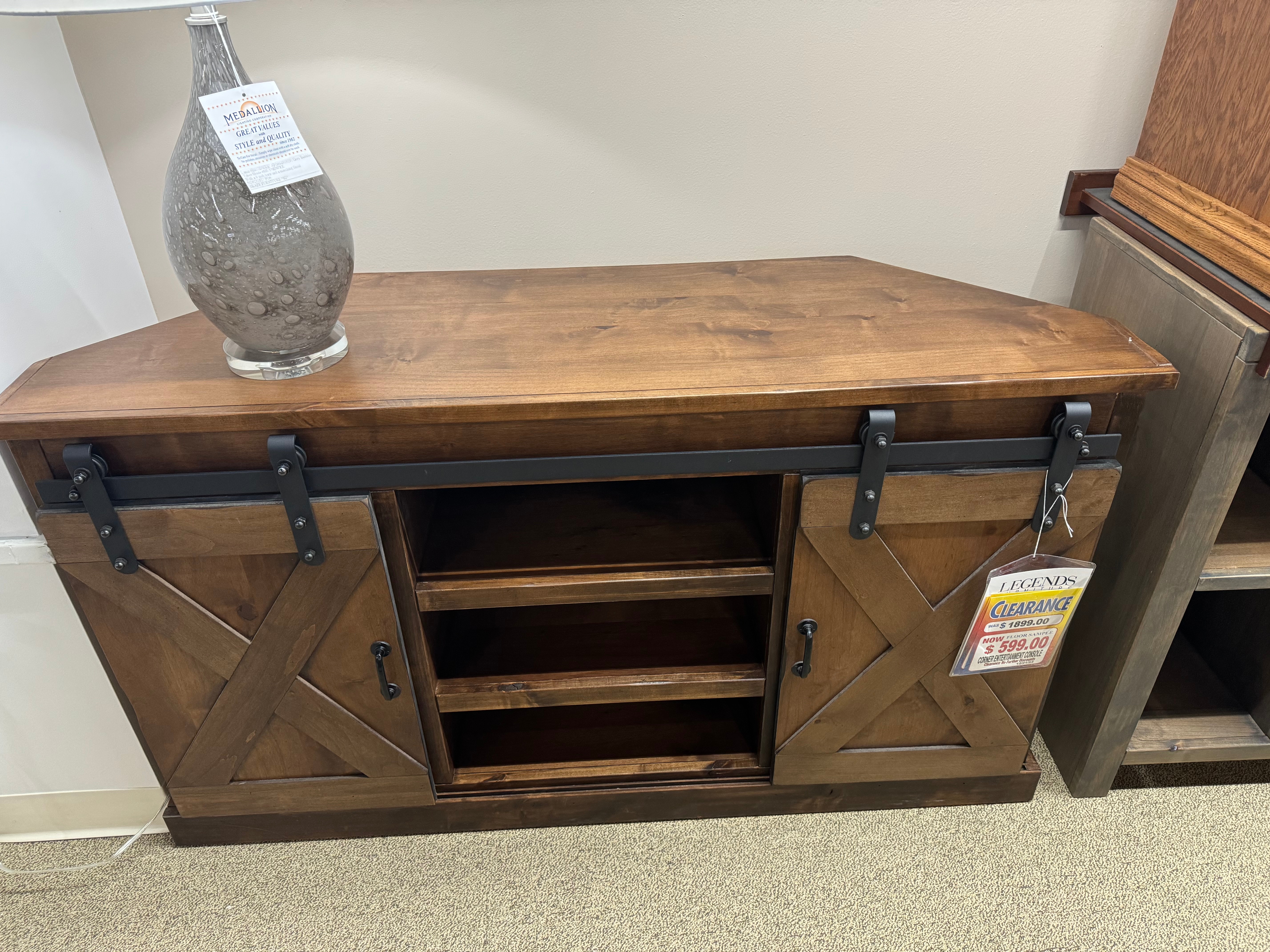 Legends furniture farmhouse corner tv deals console