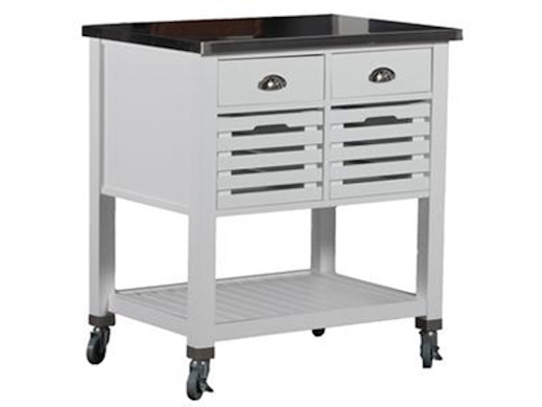 Robbin White Kitchen Cart Farmers Home Furniture