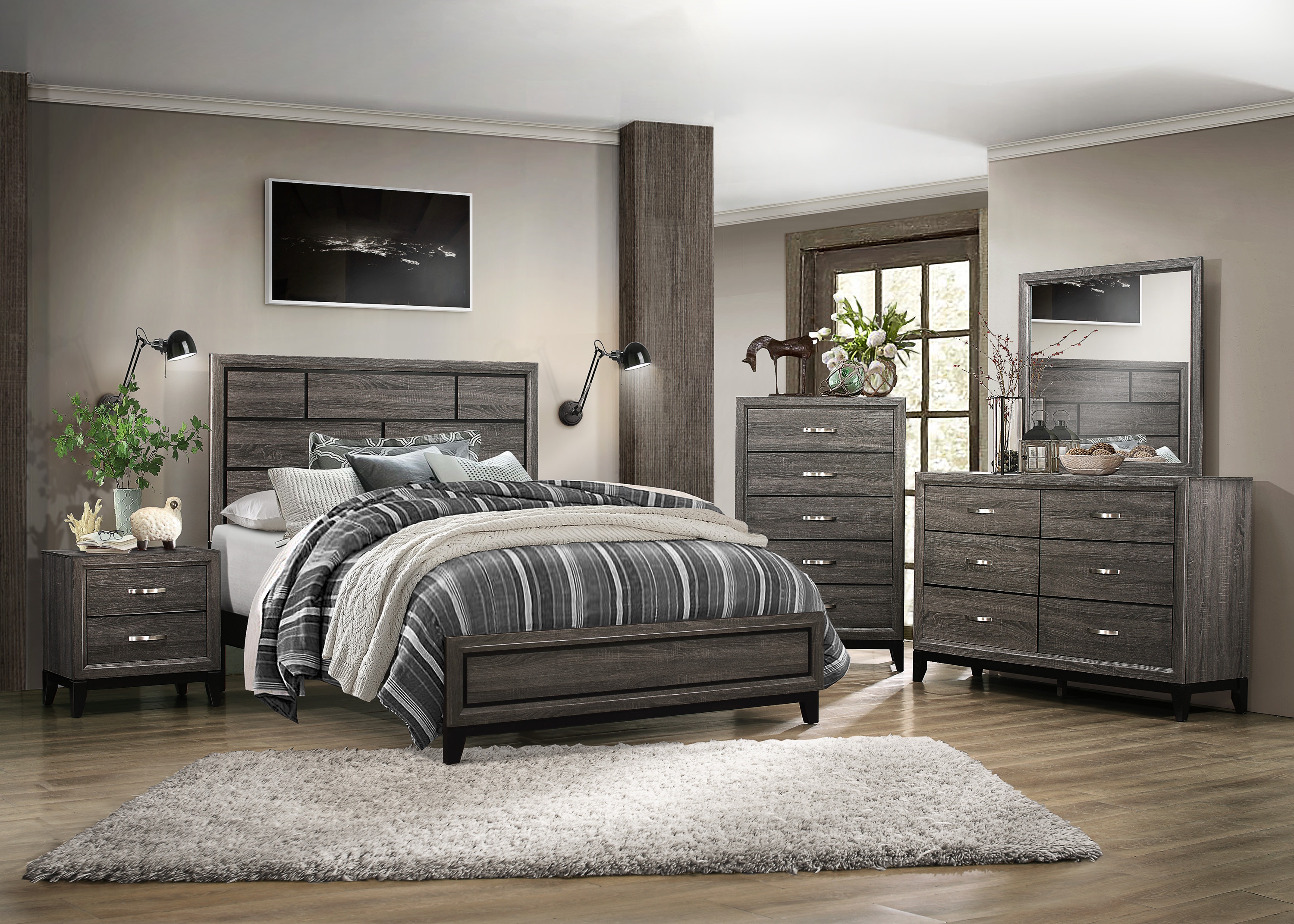 Contemporary grey deals bedroom furniture