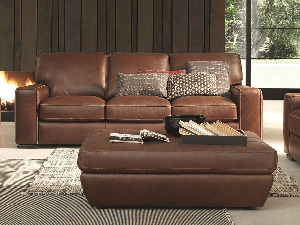 Natuzzi Editions Ottoman B858010 Florida Leather Gallery Fort
