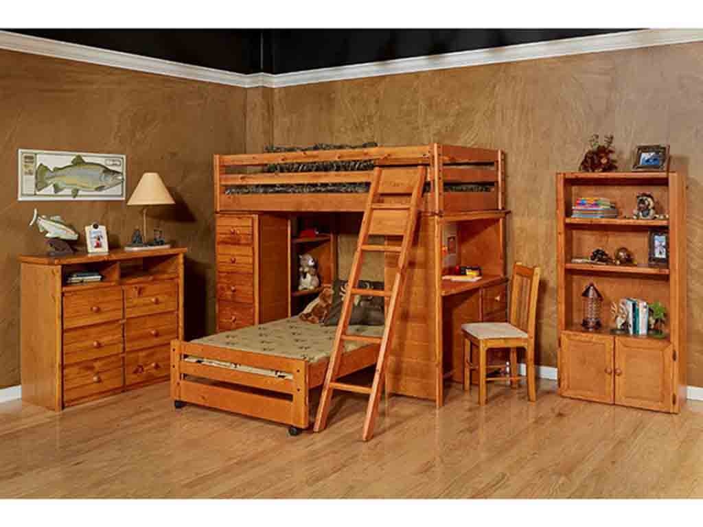 pine loft bed