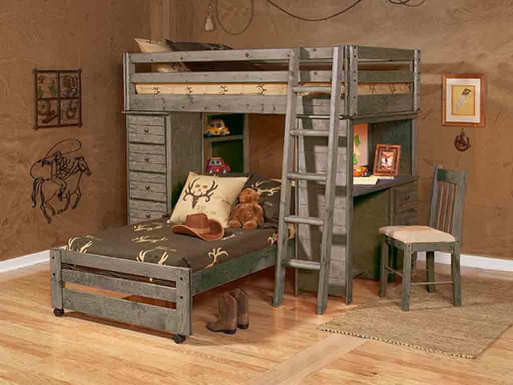 Twin loft outlet caster bed