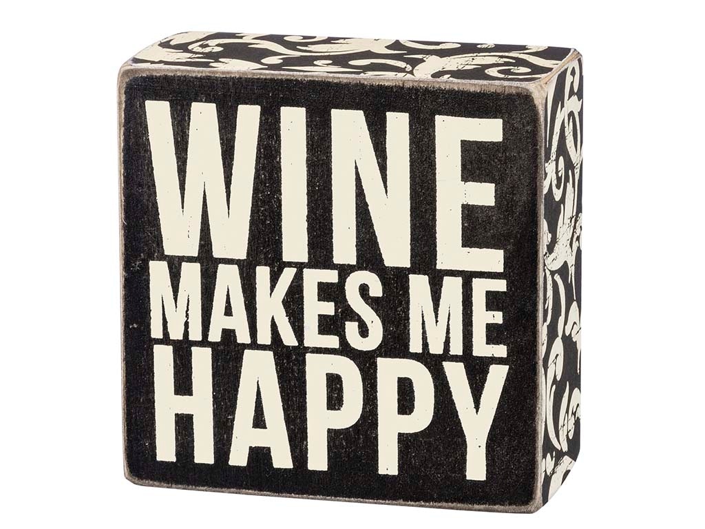 ハウス Primitives By Kathy Box Sign Coasters (Set of 4) - Xmas Wine