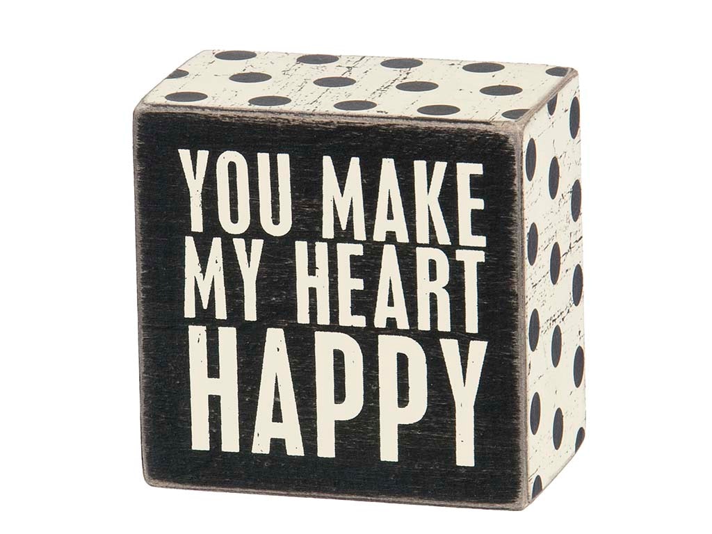 Primitives by Kathy Heart Happy Box Sign 25198