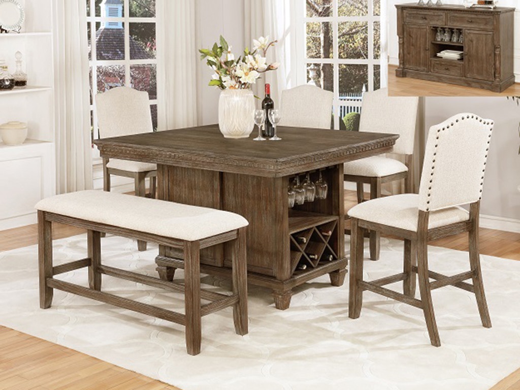 Crown Mark Casual Dining Regent Counter Height Dining Table 2772 Furniture Market Austin TX