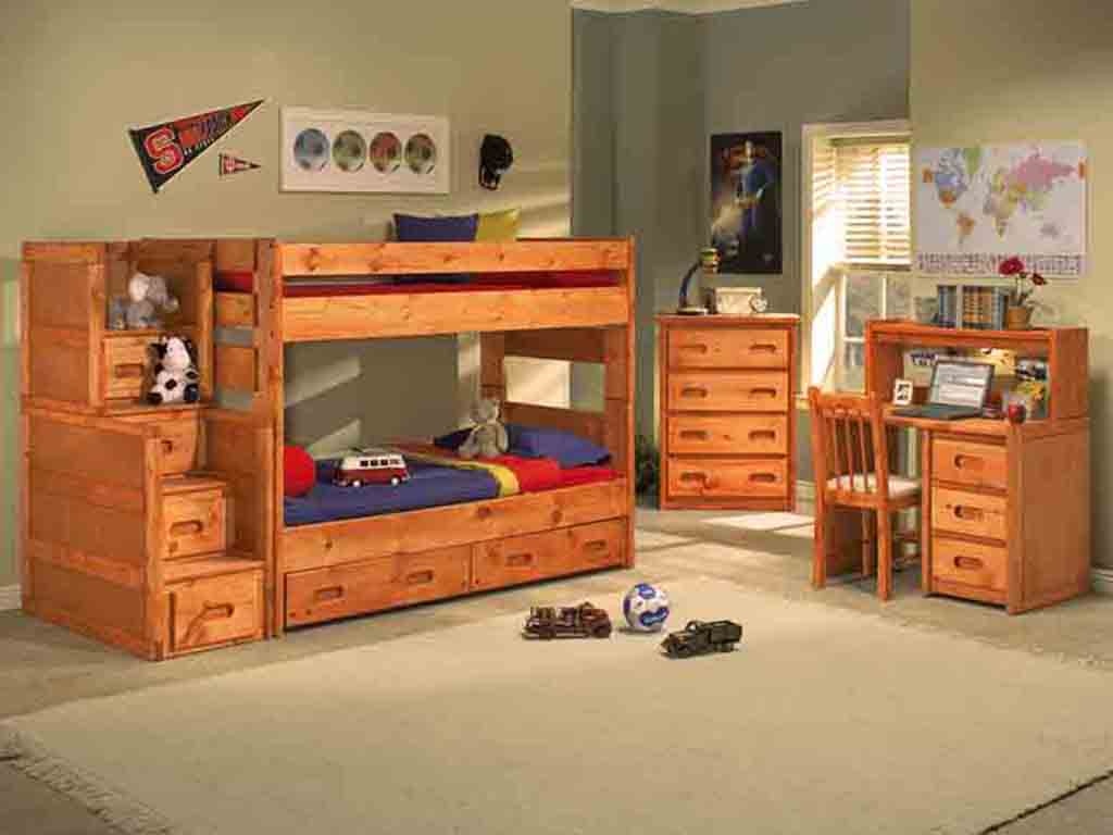Trendwood WRANGLER TWIN/TWIN BUNK BED in Amber Wash Finish Bunkhouse Wrangler AW