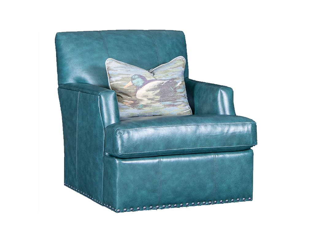 American Heritage by Mayo Living Room Ozark Leather Swivel Chair