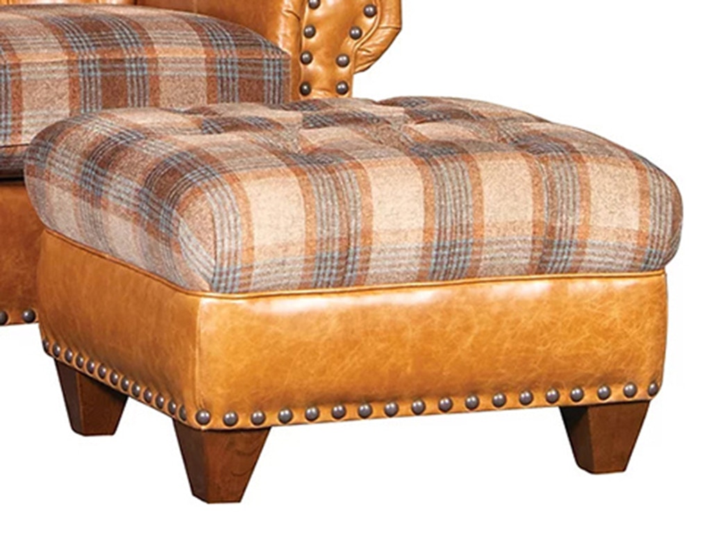 American Heritage by Mayo Droptine Fabric/Leather Ottoman 3986LF50