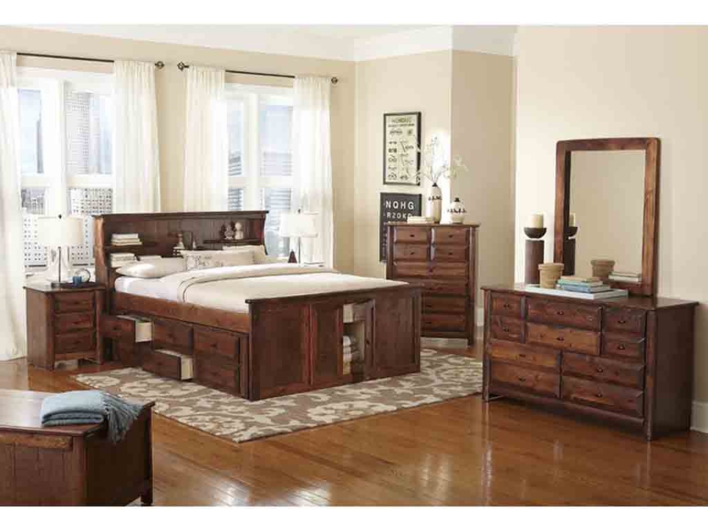 Trendwood Bedroom BOOKCASE BED QUEEN in American Chestnut Finish Laguna Queen Bookcase AC