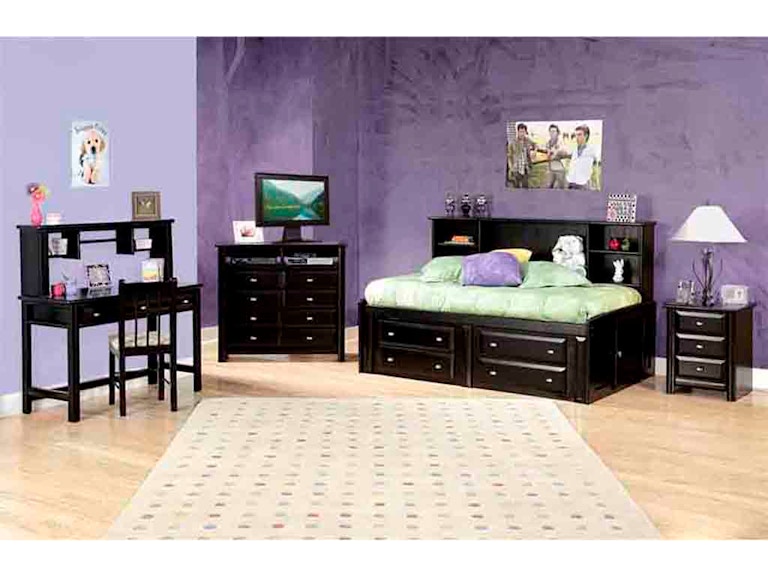 Trendwood Bedroom Laguna Twin Roomsaver Bed In Black Cherry Roomsaver Bc Furniture Market
