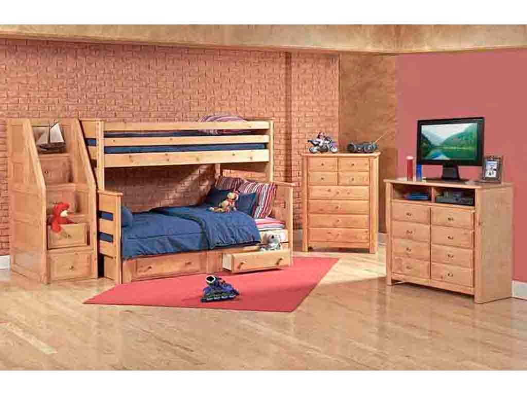 Trendwood LAGUNA TWIN/FULL BUNK BED in Caramel Finish Laguna TW FL Bunk CA