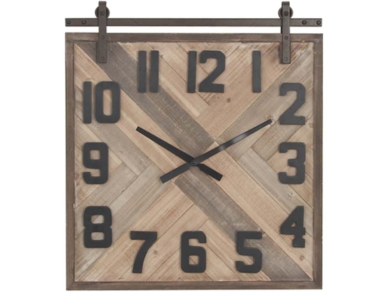 Uma Home Decor Accessories Uma Modern Rustic Wood Wall Clock 44463