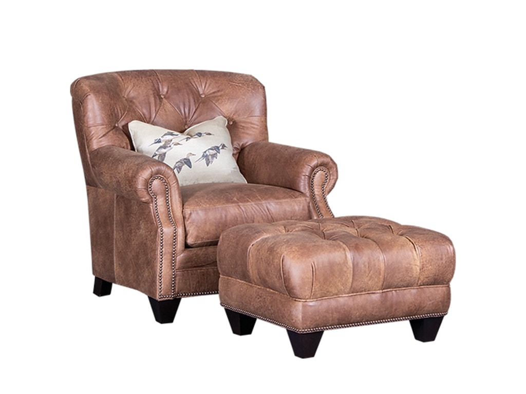 American Heritage by Mayo Living Room Brazos Leather Ottoman