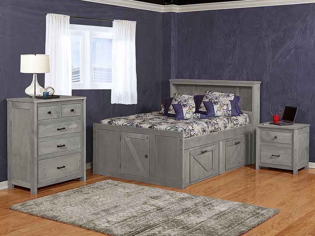Trendwood URBAN RANCH Twin BOOKCASE BED in Urban Gray Finish Urban Ranch Bookcase UG