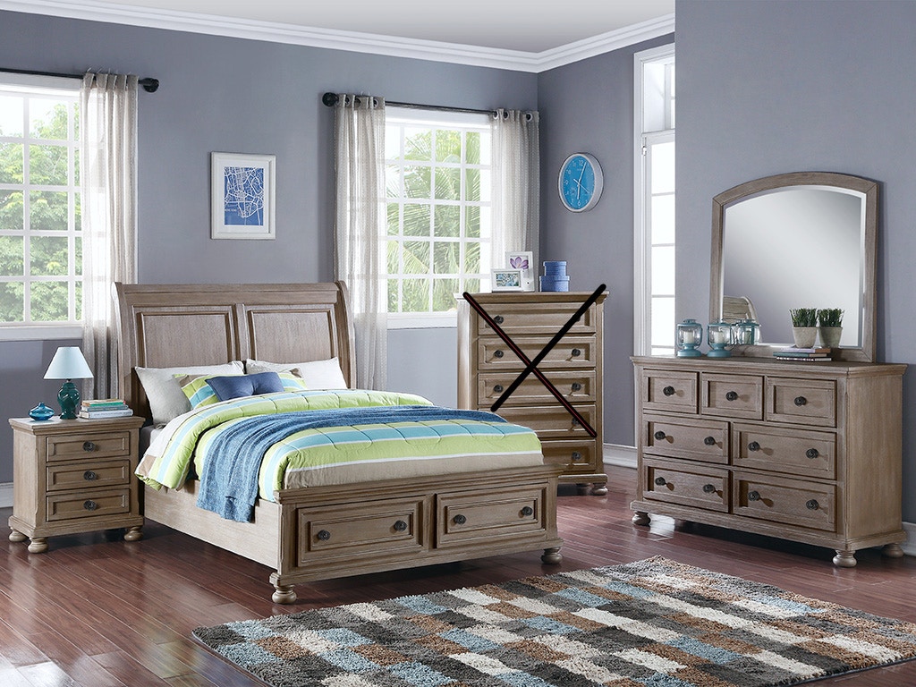 New Classic ALLEGRA YOUTH 4 Piece Set - Full Bed, Dresser, Mirror, Nightstand Y21594PCF