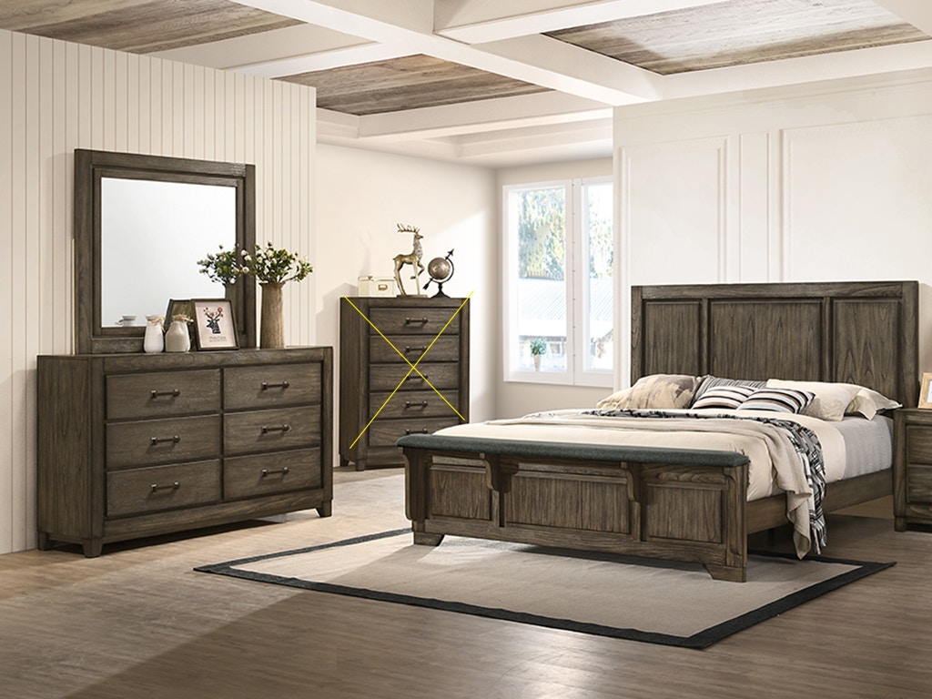 New Classic ASHLAND 3 Piece Set - Queen Bed, Dresser, Mirror B923B3PC