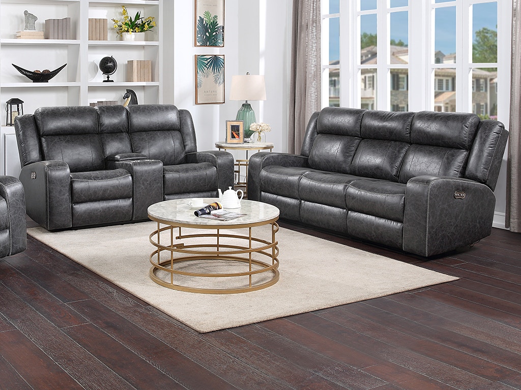 New Classic POWER SOFA/LOVE SET - CHARCOAL U2413-PSLSET-CHr
