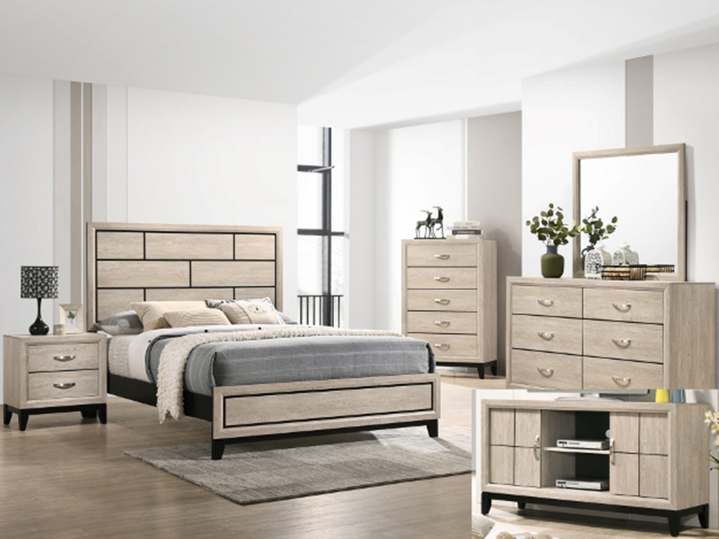 Crown Mark Akerson Driftwood King Bed B4630K