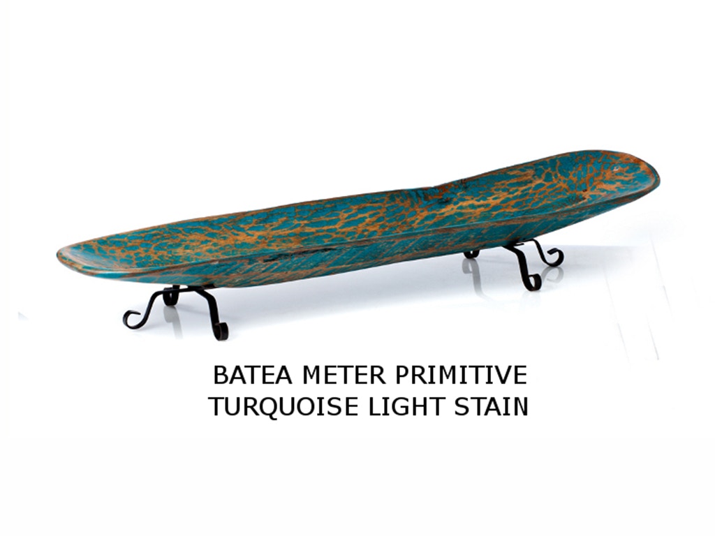 Mexican Country Imports Batea Meter Primitive Turquoise Light Stain BMPTLS