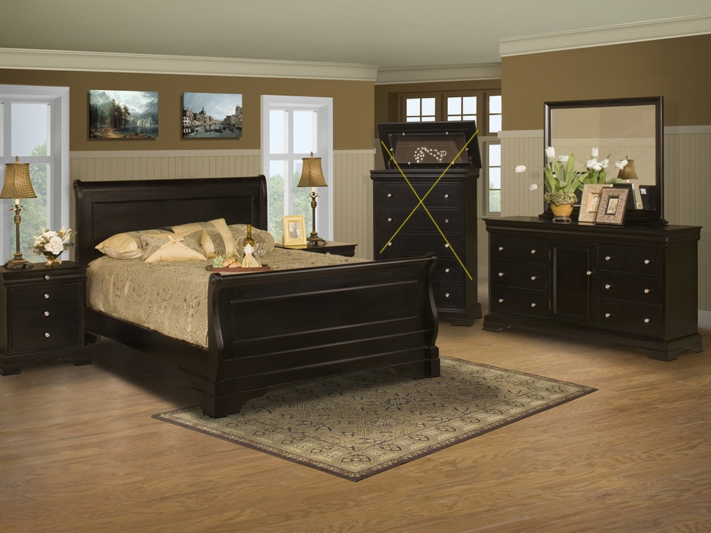 New Classic BELLE ROSE 4 Piece Set - Queen Bed, Dresser, Mirror, Nightstand BH0134PC