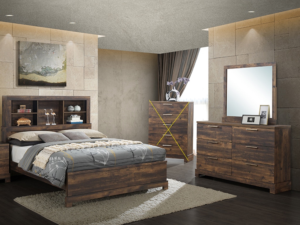 New Classic Bedroom CAMPBELL 3 Piece Set - Queen Bookcase Bed, Dresser,  Mirror B1353PC - Furniture