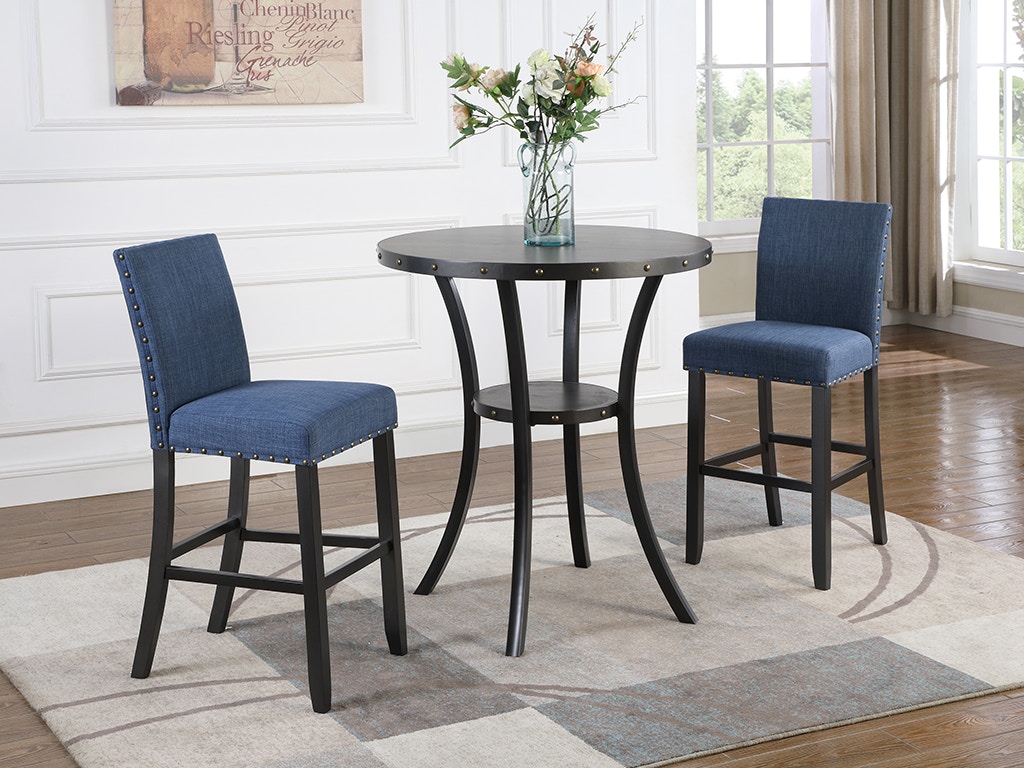 New Classic Crispin BAR TABLE + 2 Bar Stools D162BT2S -GRN