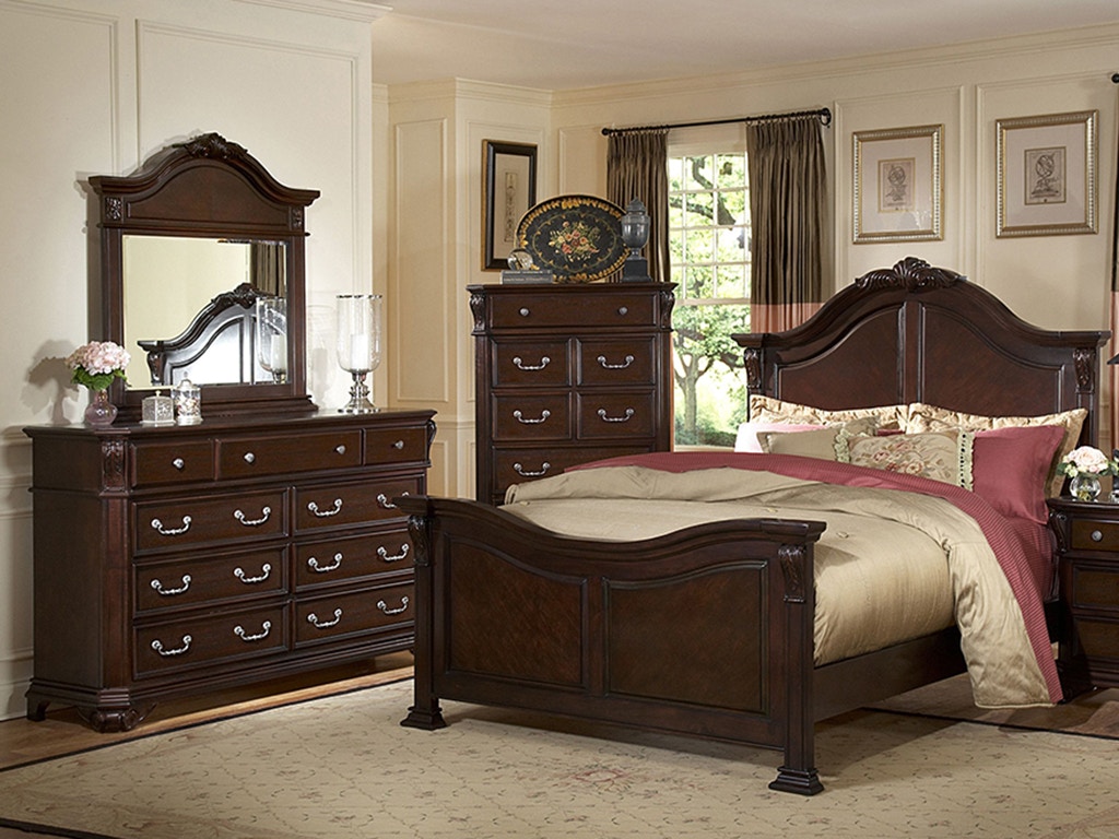 New Classic Bedroom EMILIE 4 Piece Set - Queen bed, Dresser, Mirror, Chest  BH18414PCCH - Furniture, image size:1024x768