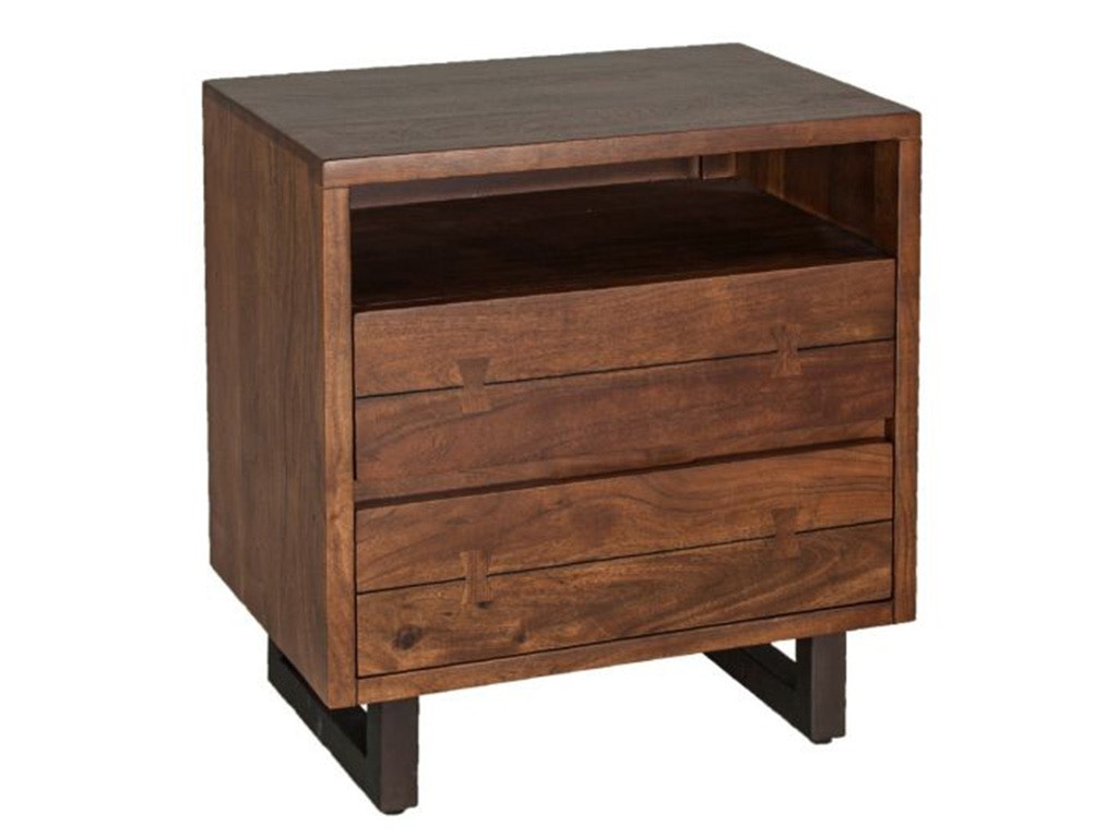 Home Trends & Design Aspen Night Chest Walnut FAS-NC24WN-2D