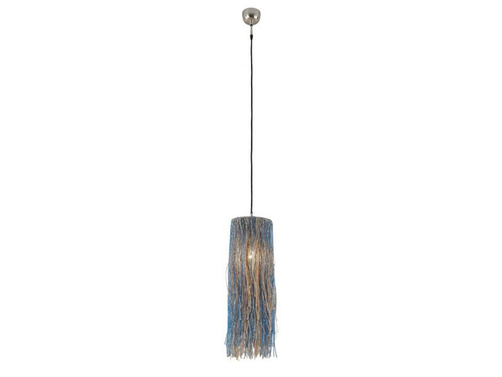 Home Trends & Design Boho Blue Glass Bead Round Pendant FBO-BPB