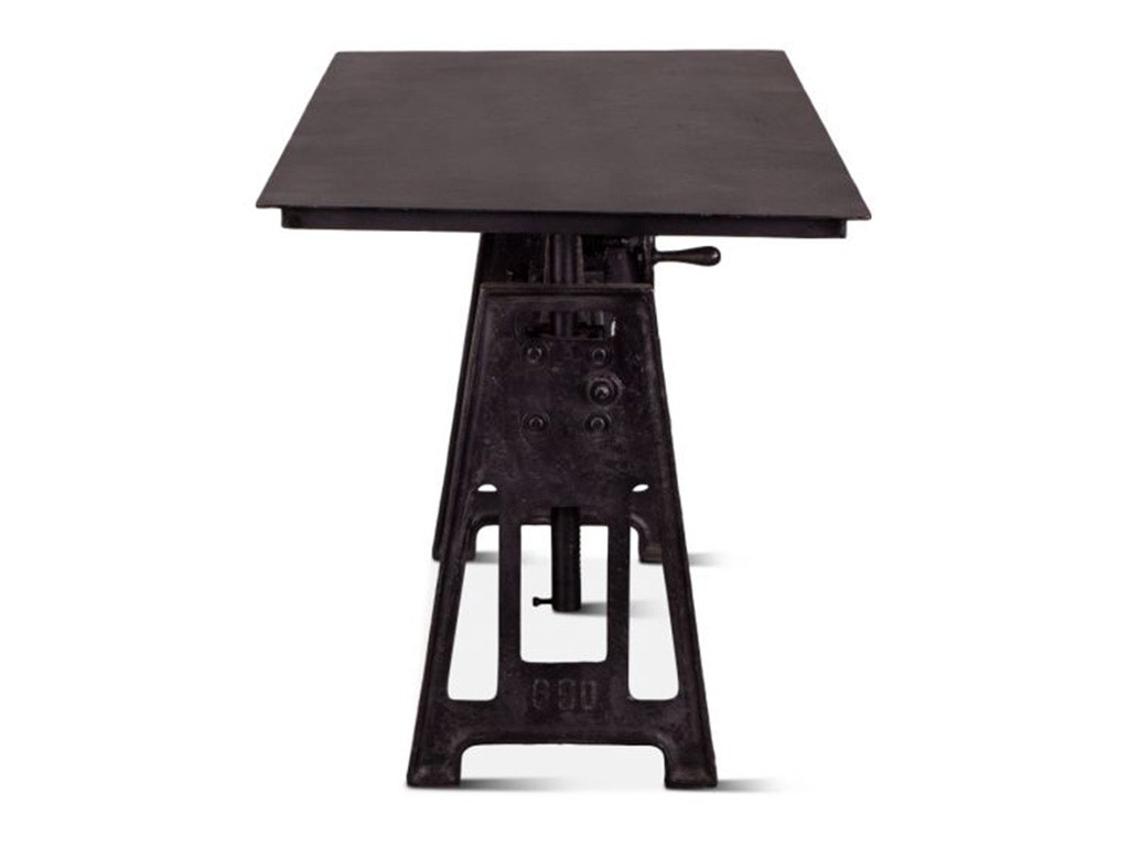Home Trends & Design Industrial Loft 60 Adjustable Crank Desk Black Metal FIL-OD60BM