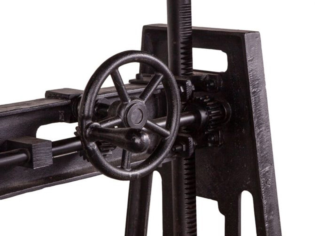 Home Trends & Design Industrial Loft 60 Adjustable Crank Desk Black Metal FIL-OD60BM
