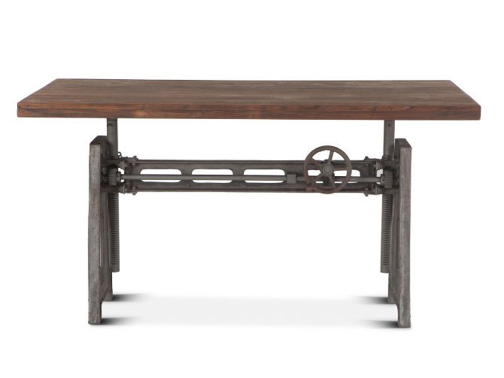 Home Trends & Design Industrial Loft 60 Adjustable Crank Desk Weathered Gray FIL-OD60GZ