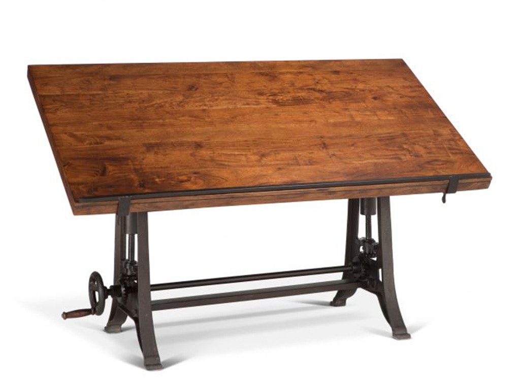 Home Trends & Design Industrial Loft 62 Adjustable Drafting Desk Walnut FIL-OD62WN