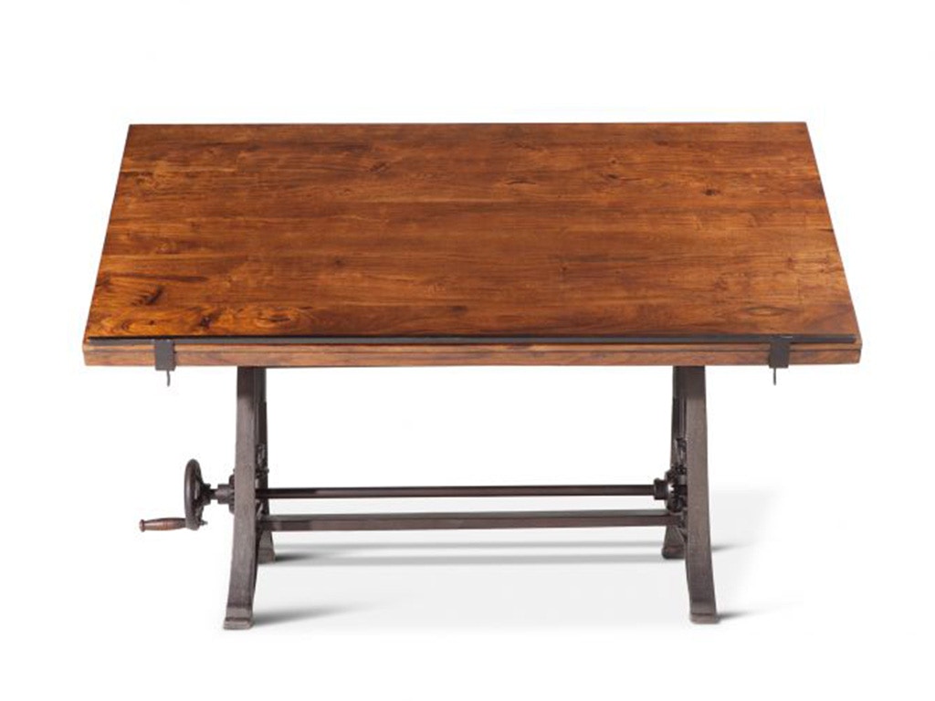 Home Trends & Design Industrial Loft 62 Adjustable Drafting Desk Walnut FIL-OD62WN