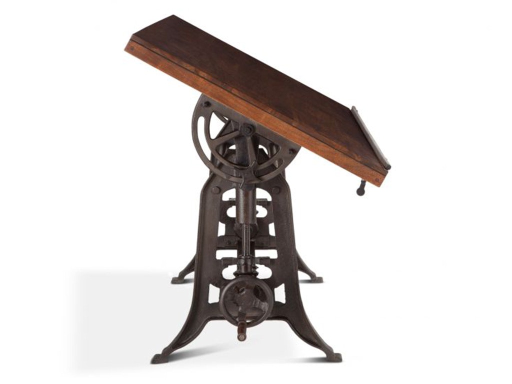Home Trends & Design Industrial Loft 62 Adjustable Drafting Desk Walnut FIL-OD62WN