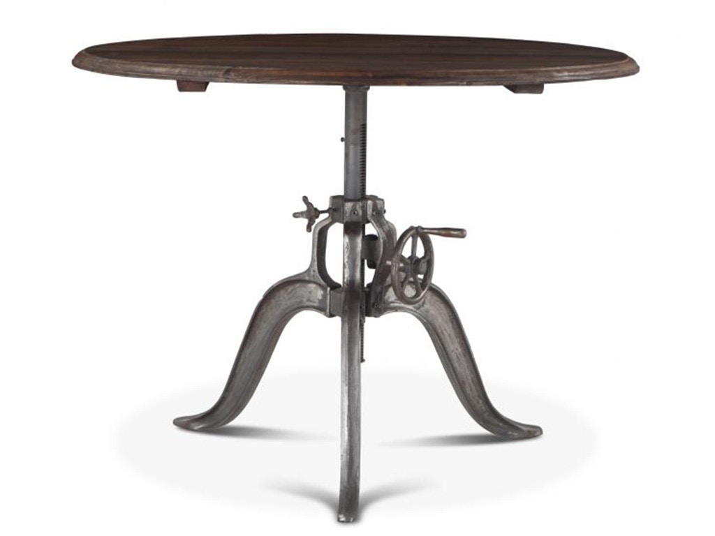 Home Trends & Design Industrial Loft 48 Adjustable Round Dining Table Weathered Gray FIL-RD48WG
