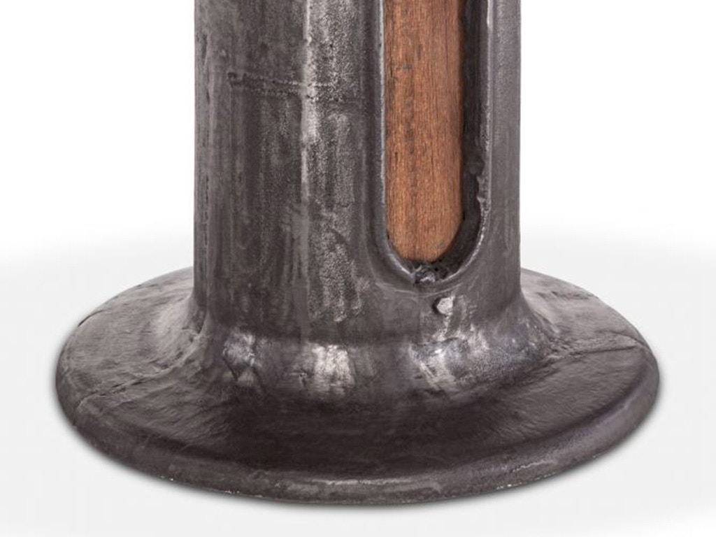 Home Trends & Design Industrial Loft Wagon Wheel Round Dining Table with Marble FIL-RD55